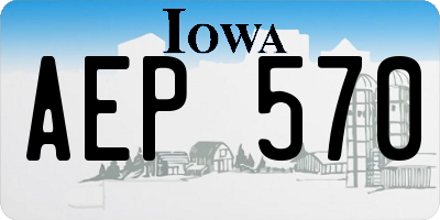 IA license plate AEP570
