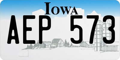 IA license plate AEP573