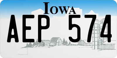 IA license plate AEP574