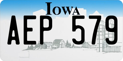 IA license plate AEP579