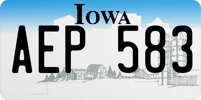 IA license plate AEP583