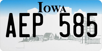 IA license plate AEP585