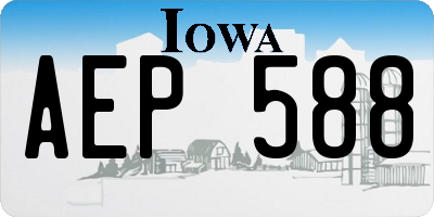 IA license plate AEP588