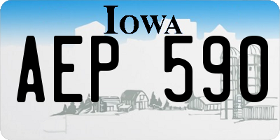 IA license plate AEP590