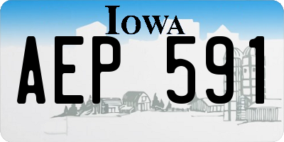 IA license plate AEP591