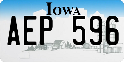 IA license plate AEP596