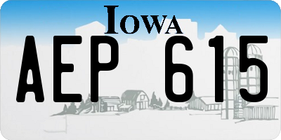 IA license plate AEP615