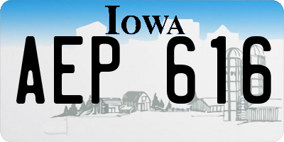 IA license plate AEP616