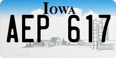IA license plate AEP617