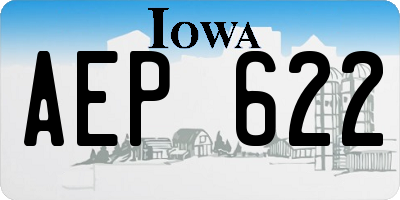 IA license plate AEP622