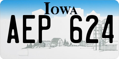 IA license plate AEP624