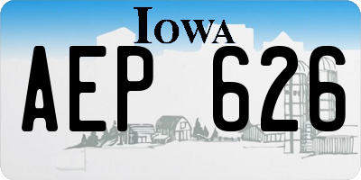 IA license plate AEP626