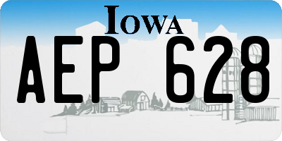 IA license plate AEP628