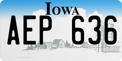 IA license plate AEP636