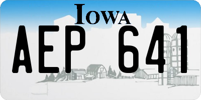 IA license plate AEP641