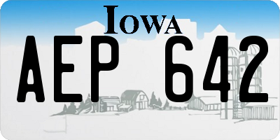IA license plate AEP642