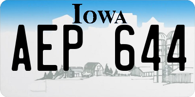 IA license plate AEP644