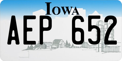 IA license plate AEP652
