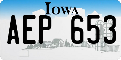 IA license plate AEP653