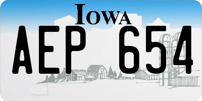 IA license plate AEP654