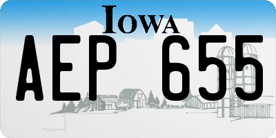 IA license plate AEP655