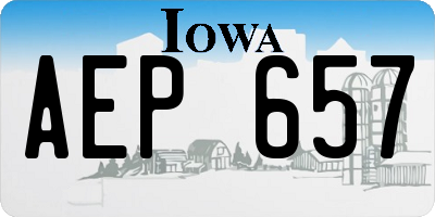 IA license plate AEP657