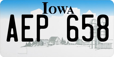 IA license plate AEP658
