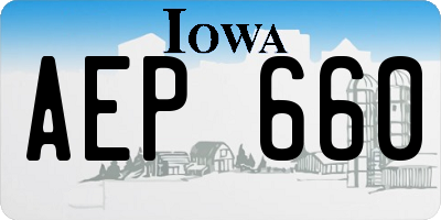 IA license plate AEP660