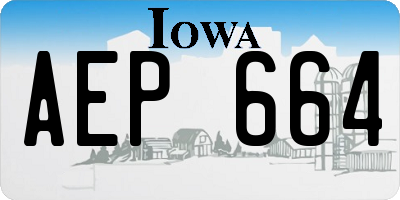 IA license plate AEP664