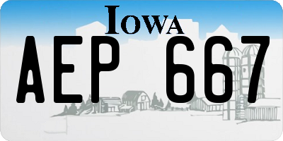 IA license plate AEP667