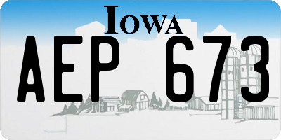 IA license plate AEP673
