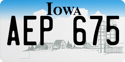 IA license plate AEP675