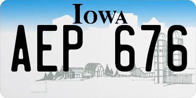 IA license plate AEP676
