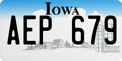 IA license plate AEP679