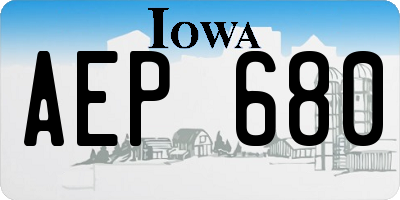 IA license plate AEP680