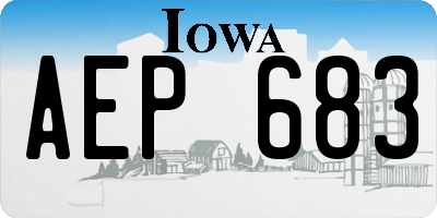 IA license plate AEP683