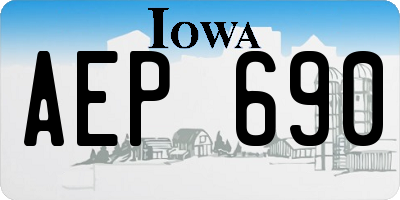 IA license plate AEP690