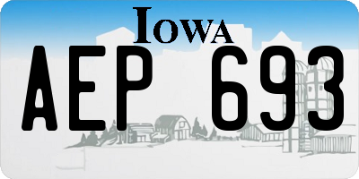 IA license plate AEP693