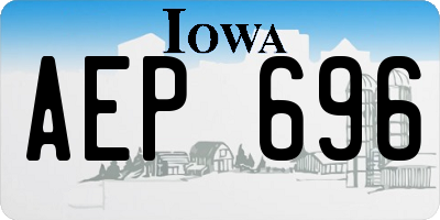 IA license plate AEP696