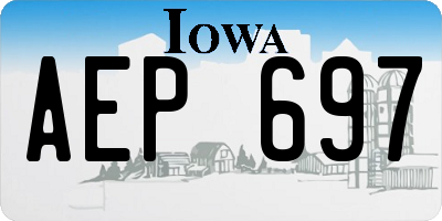 IA license plate AEP697