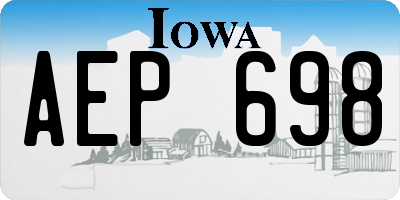 IA license plate AEP698