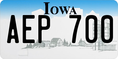 IA license plate AEP700