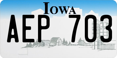 IA license plate AEP703