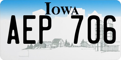 IA license plate AEP706