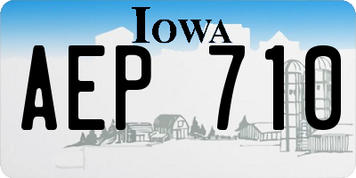IA license plate AEP710