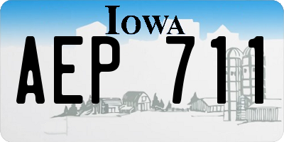 IA license plate AEP711