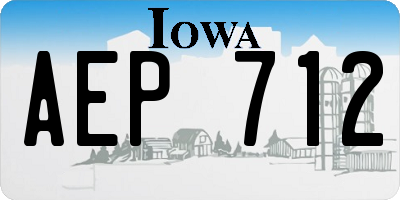 IA license plate AEP712