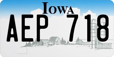 IA license plate AEP718