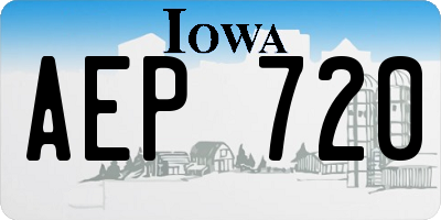 IA license plate AEP720