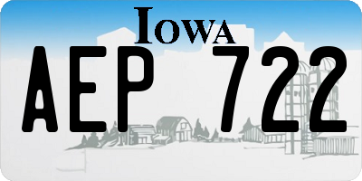 IA license plate AEP722